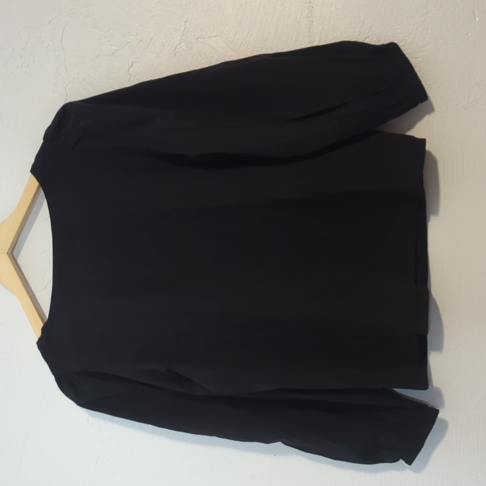 Banana Republic Black Boho Lightweight Cotton Casual Office Blouse Minimalist - Picture 5 of 7